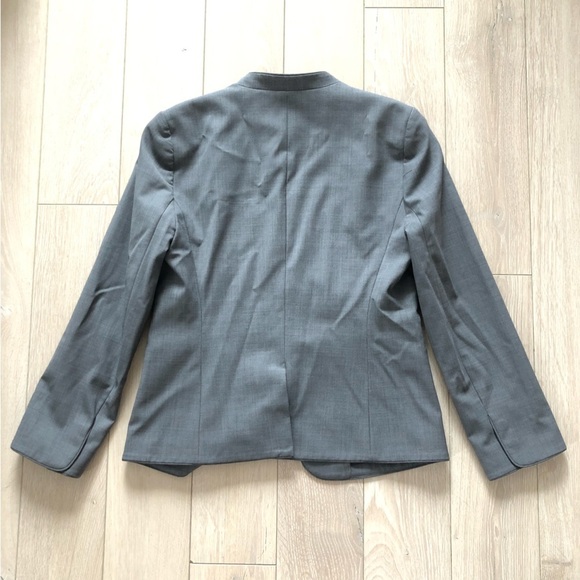 J. Crew Bi Stretch Wool Blend Open Front Blazer Jacket in Grey - Picture 3 of 12